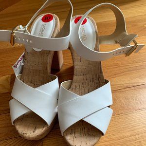 Michael kors white heeled sandals